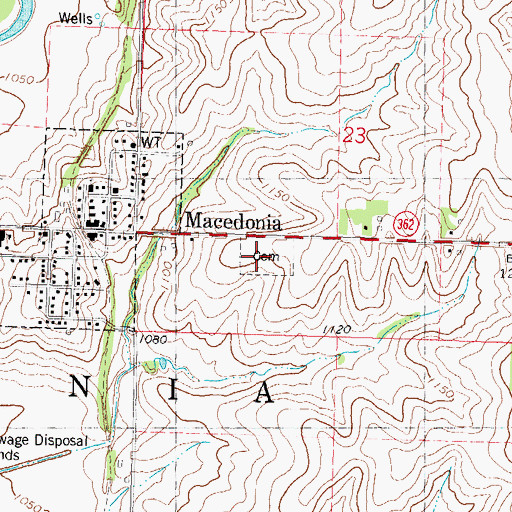 Topographic Map of Macedonia Cemetery, IA