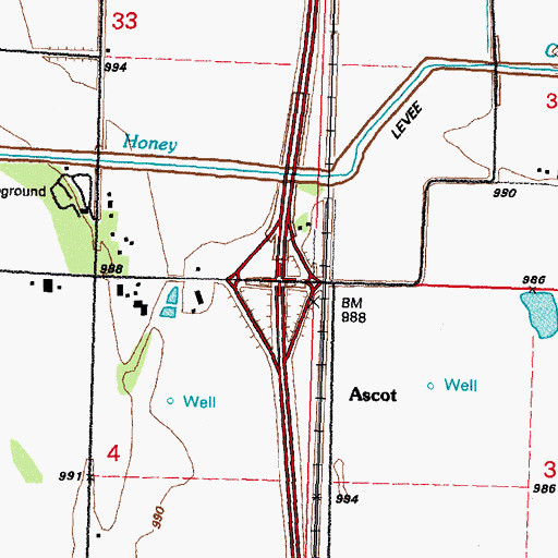 Topographic Map of Interchange 66, IA