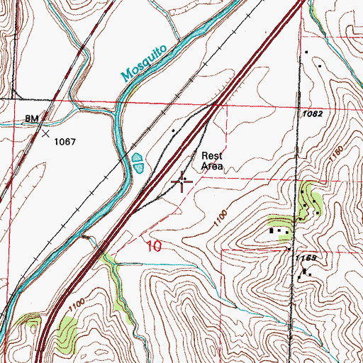 Topographic Map of Underwood North Bound Rest Area, IA