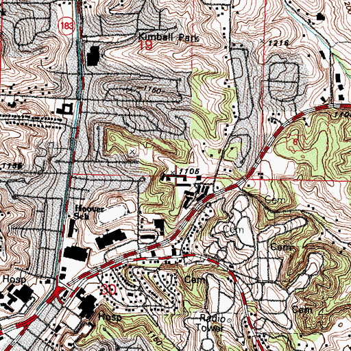 Topographic Map of Saint Pauls Episcopal Church, IA