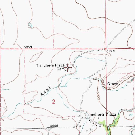 Topographic Map of Trinchera Plaza Cemetery, CO