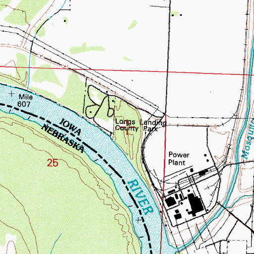 Topographic Map of Longs Landing County Park, IA