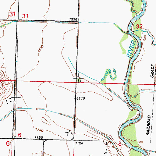 Topographic Map of Nishna Post Office (historical), IA