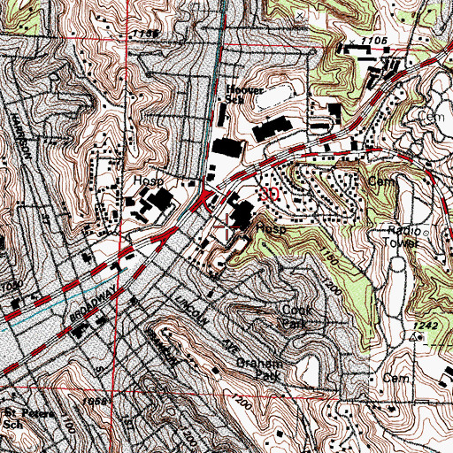 Topographic Map of Bluffs Urological Associates Center, IA