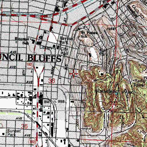Topographic Map of August Beresheim House, IA