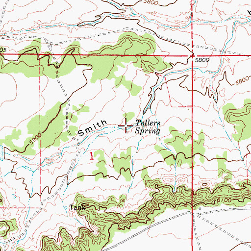 Topographic Map of Tollers Spring, CO