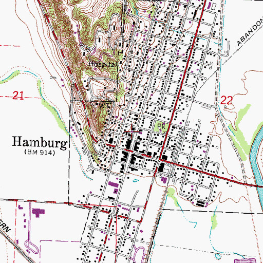 Topographic Map of Hamburg Dental Center, IA