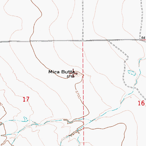 Topographic Map of Mica Butte, CO
