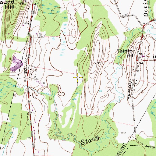 Topographic Map of Airways Golf Course, CT
