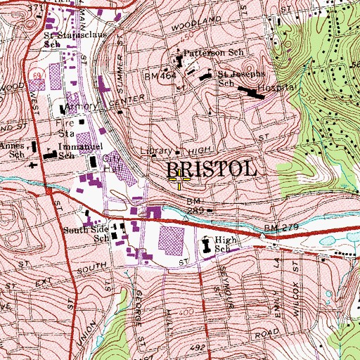 Topographic Map of Christian Fellowship Center, CT