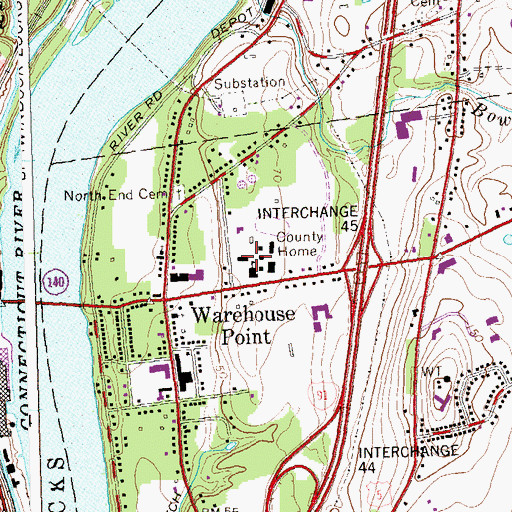 Topographic Map of Connecticut State Childrens Home, CT