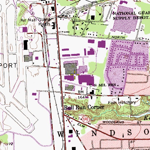 Topographic Map of Crown Industrial Park, CT