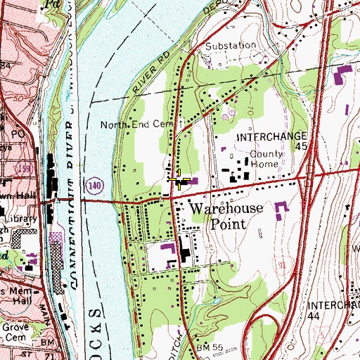 Topographic Map of East Windsor Post Office, CT
