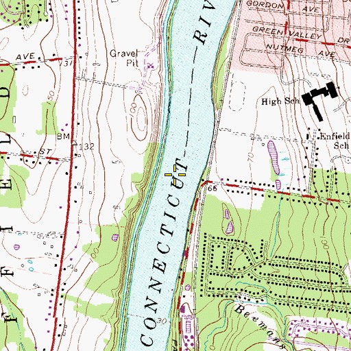 Topographic Map of Enfield Bridge (historical), CT