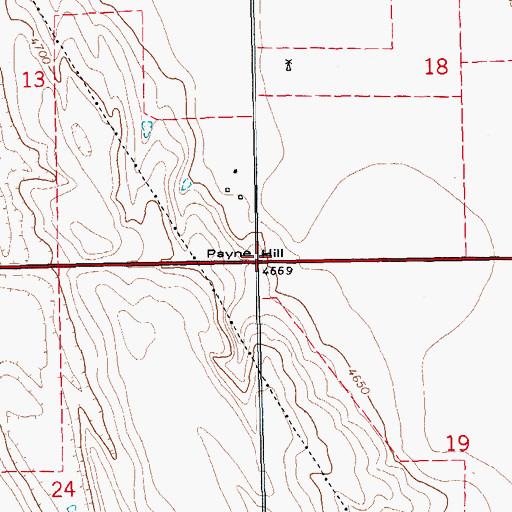 Topographic Map of Payne Hill, CO