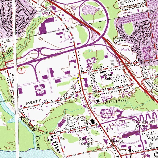 Topographic Map of Griswold Mall Shopping Center, CT