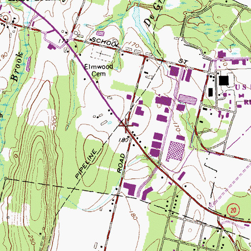 Topographic Map of Hazelwood School (historical), CT