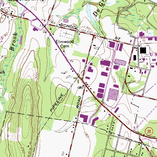 Topographic Map of Hazelwood School (historical), CT