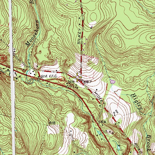 Topographic Map of Hempsted Hill Club, CT