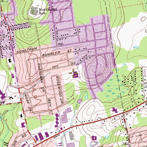 Topographic Map of Ivy Drive School, CT