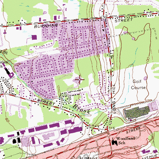 Topographic Map of Langford School, CT