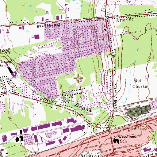 Topographic Map of Langford School, CT