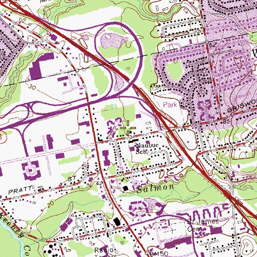 Topographic Map of Lutheran Church of Saint Mark, CT
