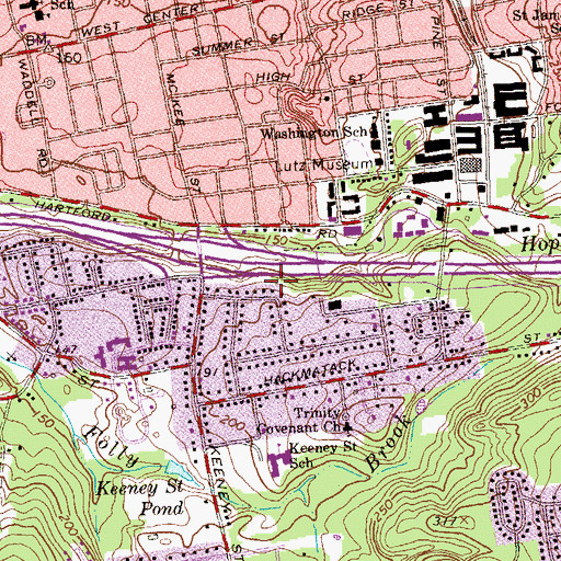 Topographic Map of Manchester Parkade Shopping Center, CT
