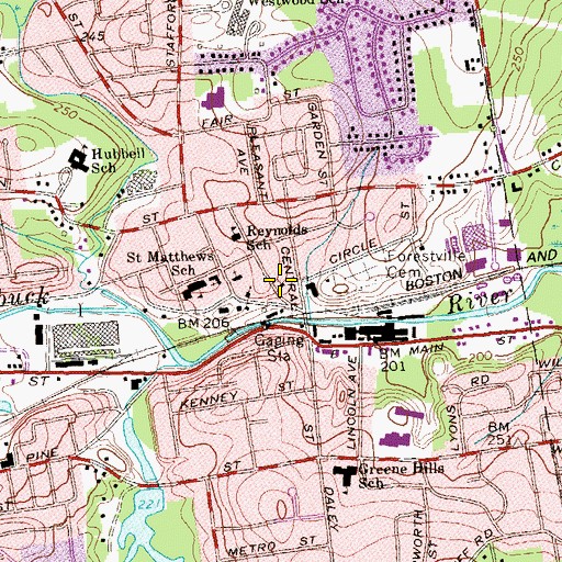 Topographic Map of New Covenant Church, CT