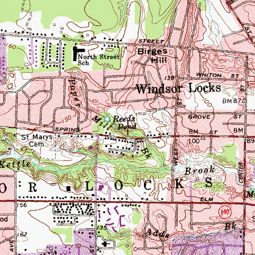 Topographic Map of Noden-Reed Park, CT