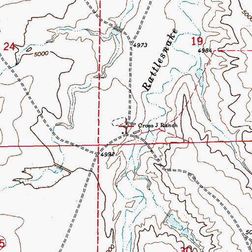 Topographic Map of Cross J Ranch, CO