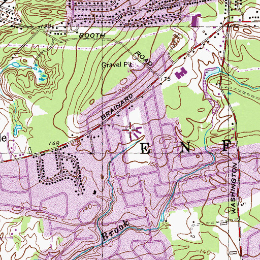 Topographic Map of Prudence Crandall Elementary School, CT
