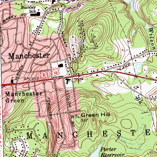 Topographic Map of Saint Bartholomews Church, CT