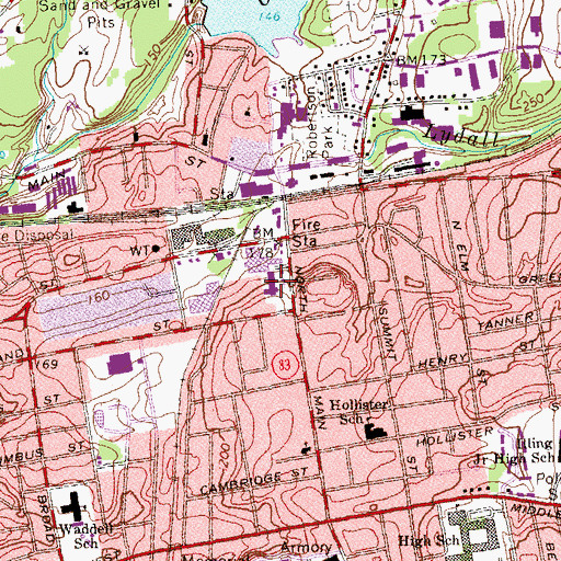 Topographic Map of Saint Bridget School, CT
