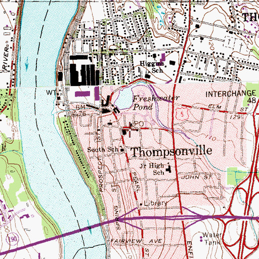Topographic Map of Saint Patricks Roman Catholic Church, CT