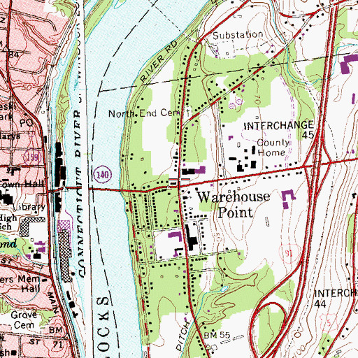 Topographic Map of Saltonstall Park (historical), CT