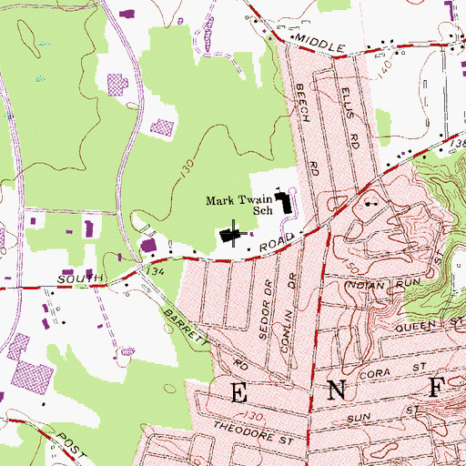 Topographic Map of Southwood Shopping Parkade Shopping Center, CT