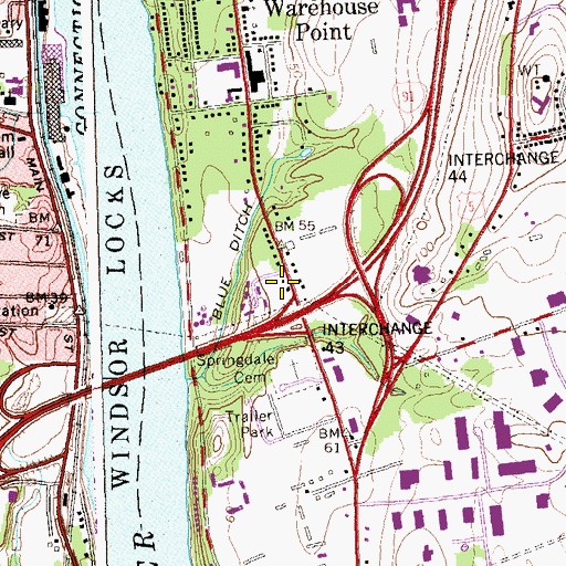 Topographic Map of Spring Village, CT