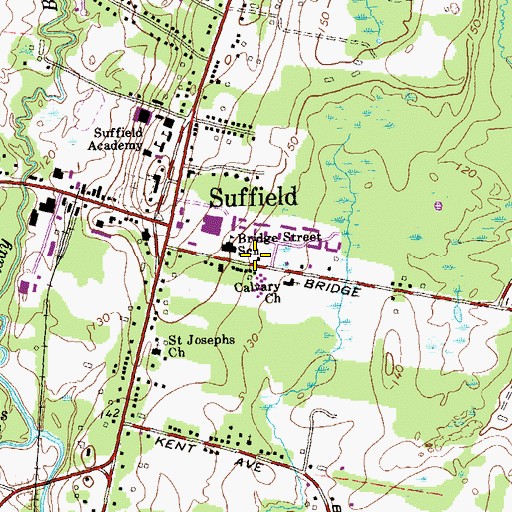 Topographic Map of Suffield Pre-Kindergarten, CT