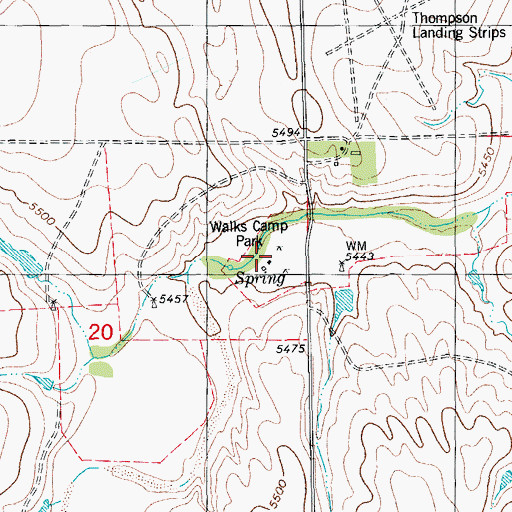 Topographic Map of Walks Camp Park, CO