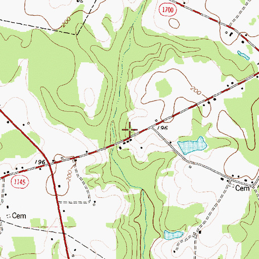 Topographic Map of Piney Grove Church (historical), NC