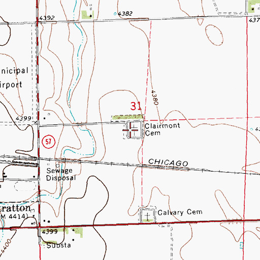 Topographic Map of Clairmont Cemetery, CO