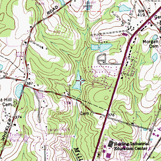 Topographic Map of McCullers Pond, NC