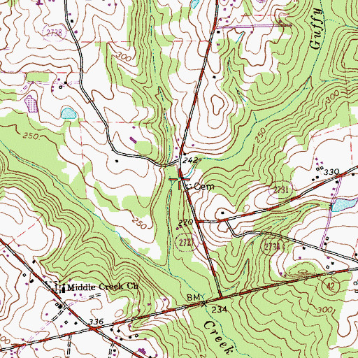 Topographic Map of Ditch Branch, NC