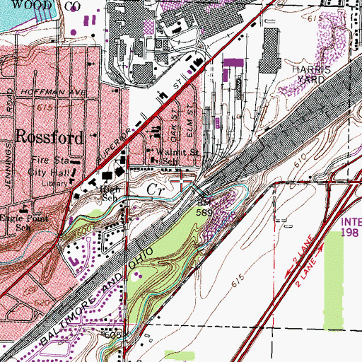 Topographic Map of Beech Street Park, OH