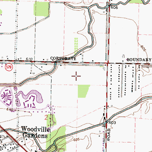 Topographic Map of Crosswoods, OH