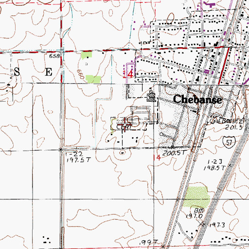Topographic Map of Saint Mary & Joseph Cemetery, IL