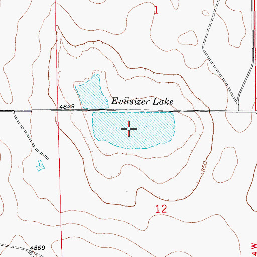 Topographic Map of Evilsizer Lake, CO