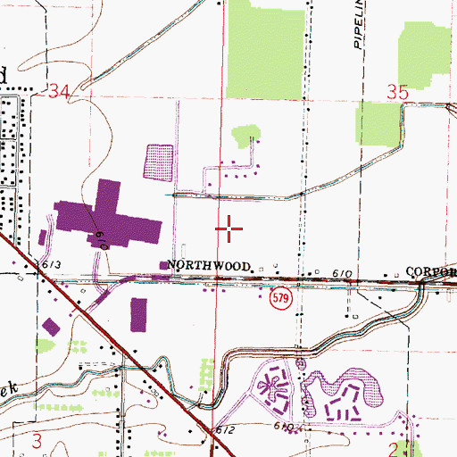 Topographic Map of Turnberry Estates, OH