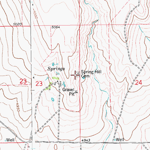 Topographic Map of Spring Hill Cemetery, CO